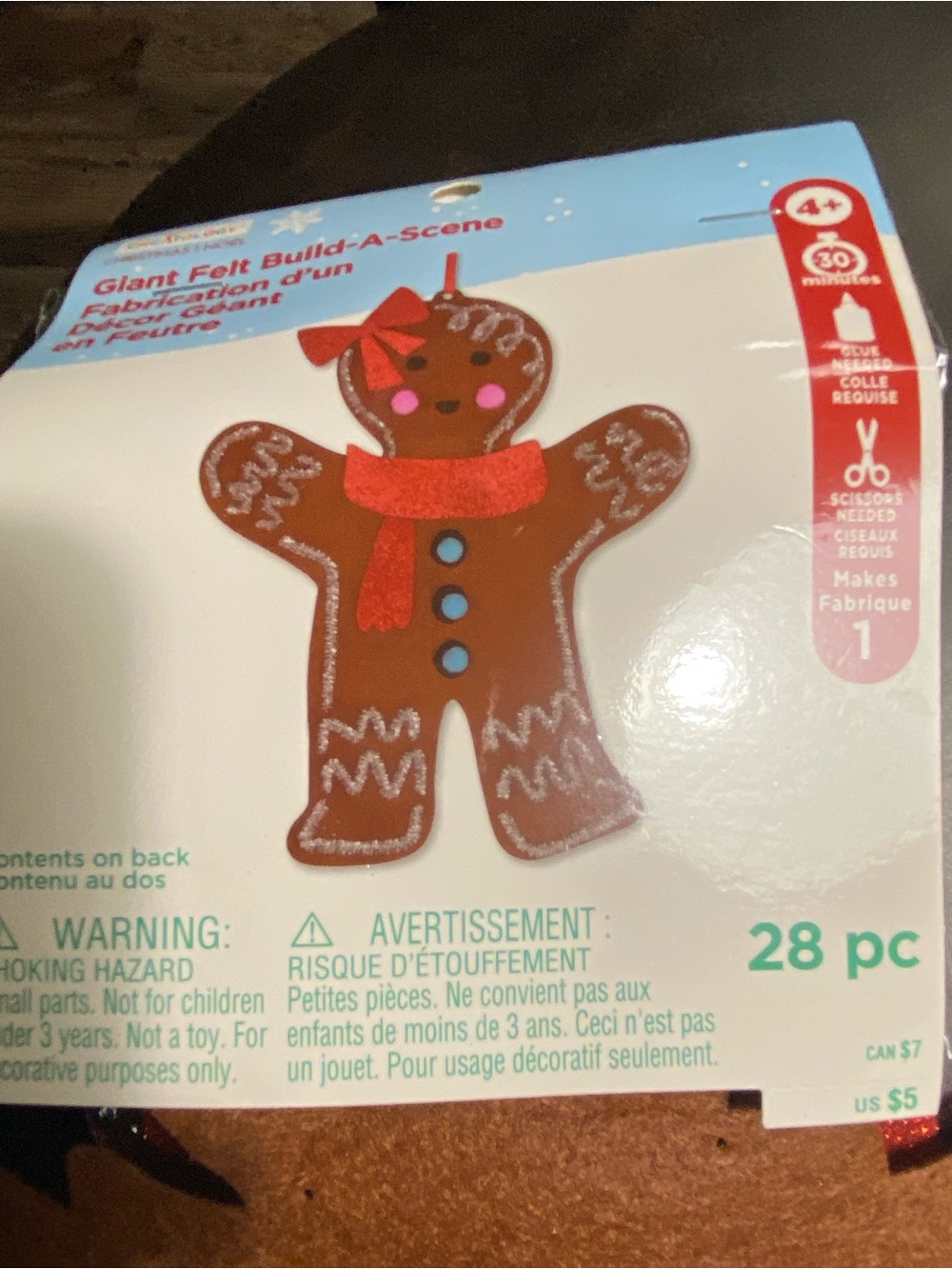 New Giant Felt Build-A-Scene Gingerbread Decoration - Brown
